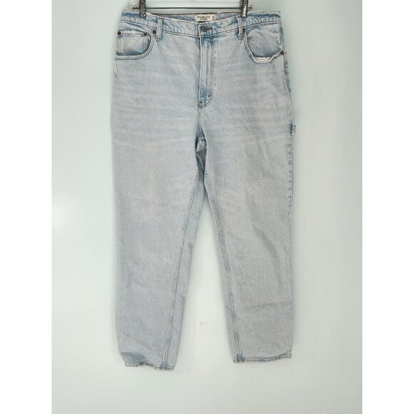 Abercrombie & Fitch The 90’s Straight Ultra High Rise Jeans Carpenter 33 16L EUC - Picture 2 of 16